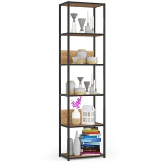 akord furniture factory Bücherregal 50 x 32 x 192 cm Schwarz/Eiche
