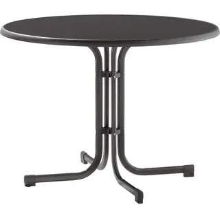 Sieger Boulevard-Klapptisch mit mecalit-Pro-Platte Ø 100 x 72 cm graphit/schieferdekor anthrazit