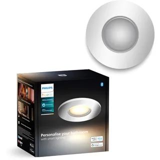 Philips Hue White Ambiance Adore Deckenspot rund, silber 1x250lm inkl. Dimmschalter, Bad-Beleuchtung, dimmbar, steuerbar via App, kompatibel mit Amazon Alexa (Echo, Echo Dot), neue Generation