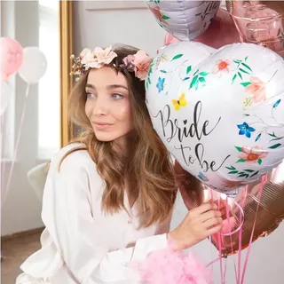 Folienballons für Junggesellinnenabschiede „Bride to be“, 45 cm