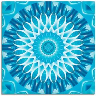 Artland Leinwandbild "Mandala blau Blüte" Muster 1 Stk. tlg. auf Holzrahmen gespannt, farbe bild(er): blau