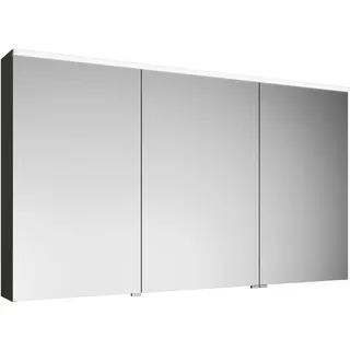 burgbad Eqio Spiegelschrank mit LED-Aufsatzleuchte und Waschtischbeleuchtung, 3-türig, mittlerer Türanschlag links, 1400x800x170mm, SPGT140RF2010, Korpus: Grau Hochglanz