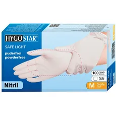 Bild Hygostar Nitril Safe Light Einweghandschuhe XL weiß, 100 Stück (27009)