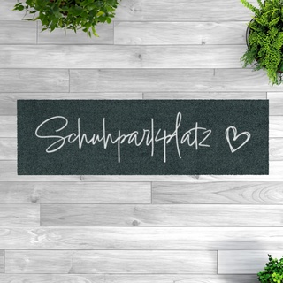 MOCAVI Mat Schuhparkplatz 30x100 cm Indoor & Outdoor PVC-frei waschbar anthrazit Stiefelmatte schmal lang Terrassenmatte Schuhmatte Fußmatte Flur randlos rutschfest