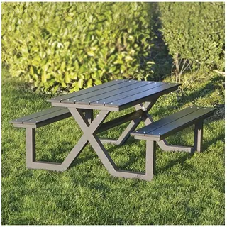 HORTUS Kids picnic table model X black nonwood and anthracite frame