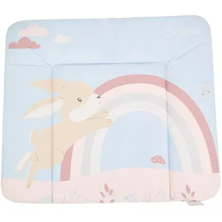 Sterntaler Wickelauflage Hase Hanni - Wickelunterlage für Mädchen mit Motivdruck - pflegeleichtes & abwaschbares Obermaterial - gepolsterte Wickeltischauflage, Größe 85 x 72 cm