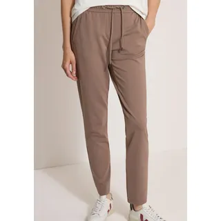 Stoffhose CECIL "Style Tracey", Damen, Gr. S (38), Länge 28, braun (earthy taupe), Web, Obermaterial: 61% Viskose, 32% Polyamid, 7% Elasthan. Futter: 100% Polyester, normal lang, Hosen Stoffhose, mit elastischem Bund und Tunnelzug
