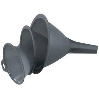 Fackelmann Trichter-Set Einfülltrichter für Flaschen und Gläser grau Ø 8, 9, 11 cm