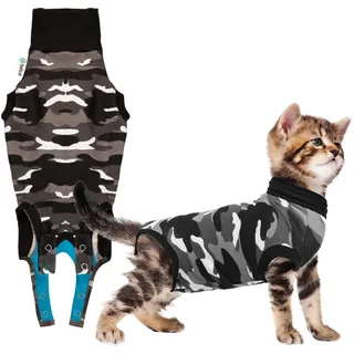 Suitical Recovery Suit Katze, XXS - Schwarz Camouflage