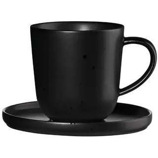 ASA, Espressotasse mit Unterer in der Farbe Schwarz, kuro, Maße; D. 6 cm, H. 6 cm, 0,08 Liter, 19011190