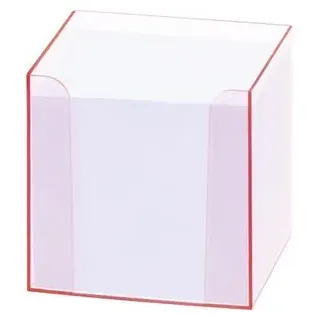 Folia Zettelbox LUXBOX transparent inkl. 800 Notizzettel weiß