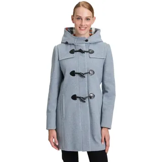 Dufflecoat GIL BRET, Damen, Gr. 36, blau (bright blau melange), Web, Obermaterial: 70% Wolle, 20% Polyester, 10% Polyamid, unifarben, gerade ca. Mitte Oberschenkel, Rundhals, Mäntel Dufflecoat, mit Wolle und verdecktem Reißverschluss