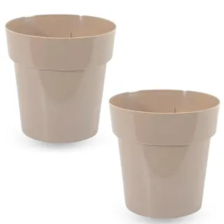 PARENCE.- Set mit 2 kleinen Blumentöpfen aus Kunststoff – Ø 12 cm – leichte und Starke Töpfe ohne Abflussloch – ideal für Setzlinge, Stecklinge, Zimmerpflanzen – zufällige Farbe