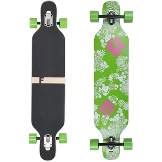 Flex2 bis 84kg - Camber Longboard (Flex2 bis 84kg, Hawaii Blume - Ahornholz)