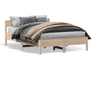 vidaXL Massivholzbett ohne Matratze 140x200 cm Kiefernholz - Braun