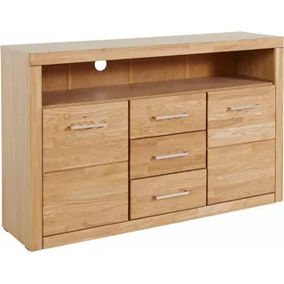 Home Affaire Ribe Sideboard 130 cm Braun Holz massiv