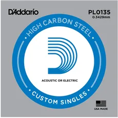 D'Addario PL0135 Gitarren-Einzelsaite (für Akustik oder E-Gitarre) 0,034 cm (0,0135 Zoll)