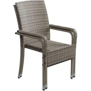 Juskys Yoro Gartenstuhl 50 x 50 x 90 cm grau 2 St.
