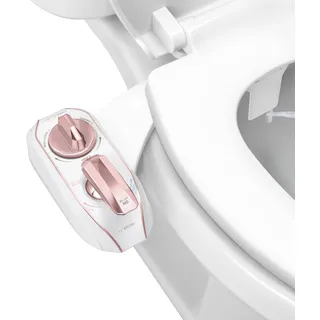 LUXE Bidet NEO 320 Plus, Patentierter Bidet-Aufsatz für Toilettensitz, Innovative Scharniere, leichte Montage, Fortschrittliche 360° Selbstreinigung, Doppelte Düsen, Feminine- Hinterwaschung, Roségold