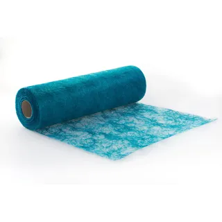 Protinam Sizoflor 30cm x 25m Tischläufer Tischband in Türkis zur Dekoration wie Sommer, Ostern, Weihnachten oder Hochzeiten abgelängt (25m, 6550 türkis), 60-020-R-300-A25mP