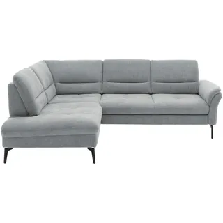 Beldomo System Ecksofa , Hellgrau , Metall , Ottomane links, L-Form , 256x206 cm , Goldenes M , Stoffauswahl, seitenverkehrt erhältlich, Bettfunktion erhältlich, Hocker erhältlich, Rücken echt, individuell planbar , Wohnzimmer, Sofas & Couches, Wohnlandschaften, Ecksofas