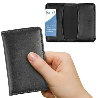 Samsill 81220 Regal Visitenkartenetui aus Leder, für 25 Geschäfte, Schwarz