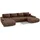 Ecksofa Big Sofa Eckcouch mit Schlaffunktion Dhaka U, Form Couch Sofagarnitur - Braun