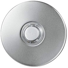 NuTone PB41LSN Wired Lighted Door Chime Push Button, Round, Satin Nickel Stucco Finish by Broan
