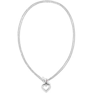 Tommy Hilfiger Jewelry Doppelte Ketten-Halskette für Damen aus Edelstahl mit einem Herz-Anhänger - 2780967