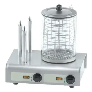 Neumärker Manufaktur Hot-Dog Station mit Toastspießen, Heißwasserwanne mit 3 Stangen für Hot Dog Brötchen, Seitliche Stäbe