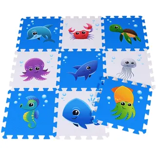 Knorrtoys 21024 - Puzzlematte Meereswelt, 9 Matten á 30cm, Schaumstoff