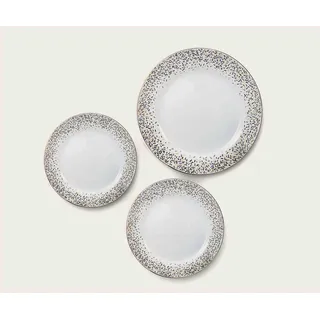 Maison Tortorà - Set 18 Teller aus Porzellan Linie Gold & Silber