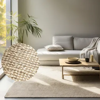 HANSE HOME Teppich »Jaipur Juteteppich, als Läufer und in Rund« rechteckig 10 mm Höhe 100% Naturfaser, Wohnzimmer, Esszimmer, Schlafzimmer, GRS