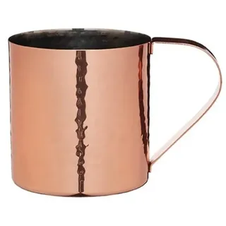 BarCraft Großer Edelstahl Moscow Mule Becher, gehämmertes Kupfer Finish, Braun