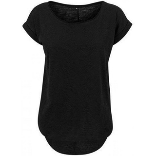 Build Your Brand Damen Long Slub Tee T-Shirt, in Schwarz, Größe: M