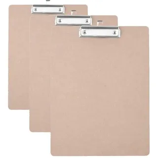 HENDI Klemmbrett, Clipboard, für Speisekarten oder Tageskarte, A4, mit Metallclip und Aufhängeose, 240x330mm, Holz (Packung mit 3)