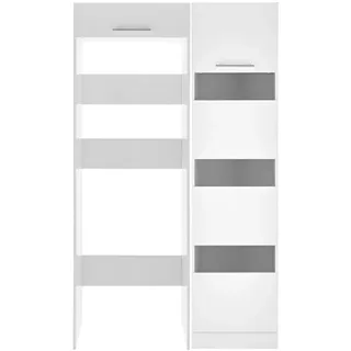 Respekta Clara Hauswirtschaftsraum Set 200 x 117,4 x 67,6 cm Weiß Holz, Kunststoff, Metall, Spanplatte