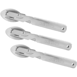Tatonka Cutlery Set 2 (4-teilig) - Camping-Besteck aus Edelstahl bestehend aus Messer, Gabel, Löffel und Dosenöffner (Packung mit 3)