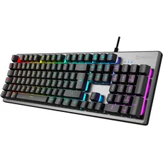 Unykach Nova K244 Gaming-Tastatur mit 105 QWERTY-Tasten, portugiesisches Layout, USB-Kabel, RGB-LED-Hintergrundbeleuchtung, Regenbogeneffekt, ergonomisch