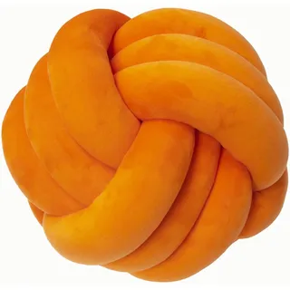 Neegaurd Knotenkissen Orange, Deko Kissen Rund, Zierkissen Aesthetic Sofakissen aus Samt, 28cm Runde Kissen Plüsch Ball Dekokissen Bett Deko Kissen Rundes für Home Decor Wohnzimmer