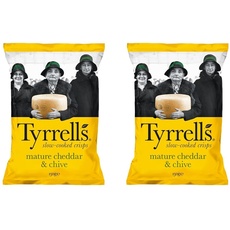 Tyrrells slow-cooked crisps Cheddar & Chive (1 x 150 g) (Packung mit 2)