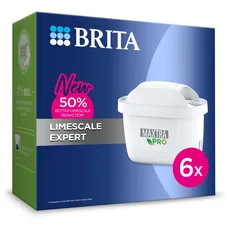 BRITA Maxtra Pro Kalk-Expert-Wasserfilterkartusche, 6 Stück – original BRITA Nachfüllpackung für ultimativen Geräteschutz, reduziert Verunreinigungen, Chlor und Metalle