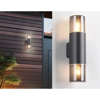 LED Außenwandleuchten Up and Down, Terrassenlampen, Carport Beleuchtung, H. 33cm