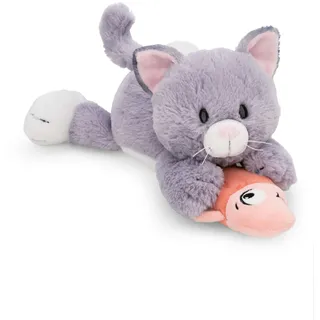 NICI Kuscheltier Katze mit Fisch 30 cm grau