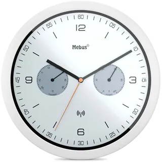 MEBUS Funk-Wanduhr 26,0 cm 52826 weiß