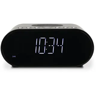 Roberts Ortus Charge Radio Wecker Dab+/FM/Bluetooth mit Qi Ladegerät, Schwarz