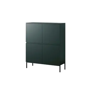 Selsey Highboard 100 x 4 x 35 cm dunkelgrün / schwarz