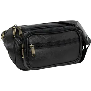 STILORD Maverick Leder Bauchtasche Gürteltasche Umhängetasche Hüfttasche Kameratasche Handy Reise Festival Trekking Damen Herren weiches Leder Farbe:schwarz
