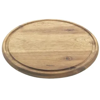 Metaltex Schneidebrett aus Akazienholz mit Saftrille, Ø 24 cm,