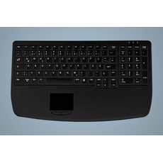 Active Key Industry 4.0 Notebook Style Ultraflat Touchpad Keyboard with NumPad PS2 Black (DE, Kabelgebunden), Tastatur, Schwarz